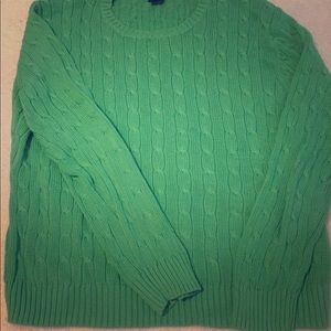 Brooks Brothers ladies green cable sweater